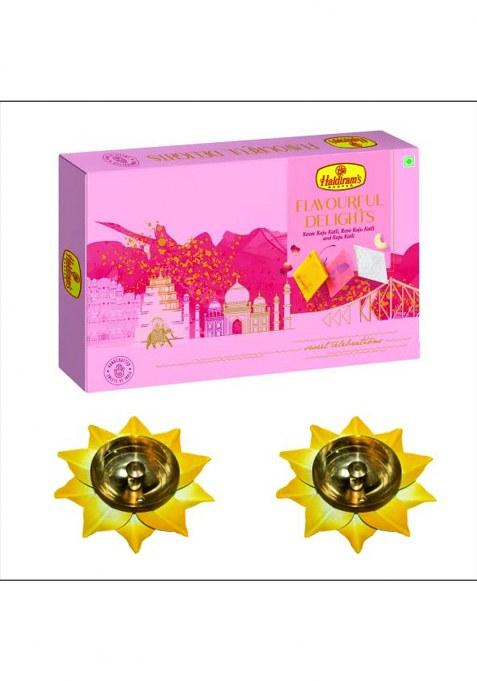 Haldiram'S Nagpur Flavourful Delights (Assorted Kaju Katli 500Gm), With 2 Small Brass Diya