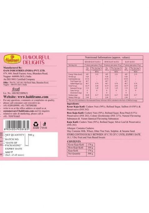 Haldiram'S Nagpur Flavourful Delights (Assorted Kaju Katli 500Gm), With 2 Small Brass Diya