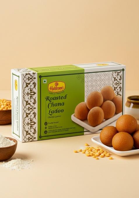 Haldiram'S Nagpur Roasted Chana Ladoo 250G Crunchy Blended Into A Sweet And Nutritious Ladoo, Rich In Protein