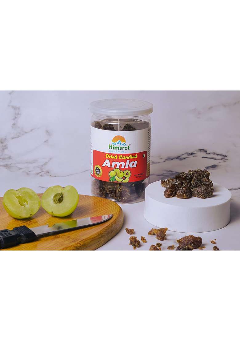 Himsrot Amla Candy | Natural Dried Sweet Rich In Vitamin C Healthy & Tasty Without Sugar No Added Preservatives Color -200G - Indya