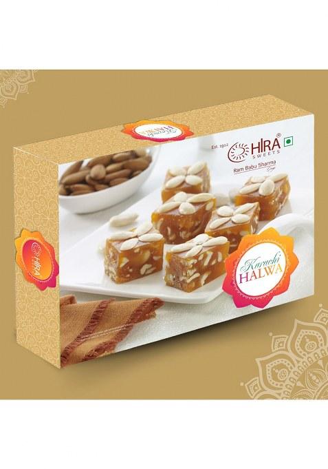 Hira Sweets Karachi Halwa 1Kg (500G X 2) | Made With Pure Desi Ghee & Fresh Almond,Healthy Cashew Nuts And Pistachio Ready To Eat Traditional Mithai No Added Colours Indian Gift Box