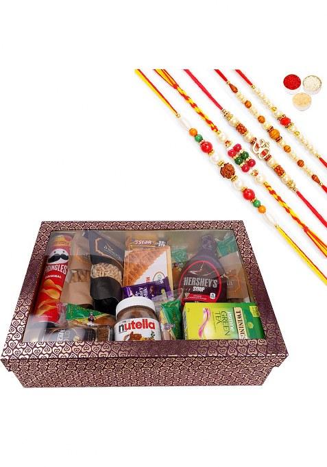 Jaiccha Ghasitaram Rakhi Gifts For Brothers Big Hamper Box Of 20 Goodies With Milk Cake 5 Rakhis