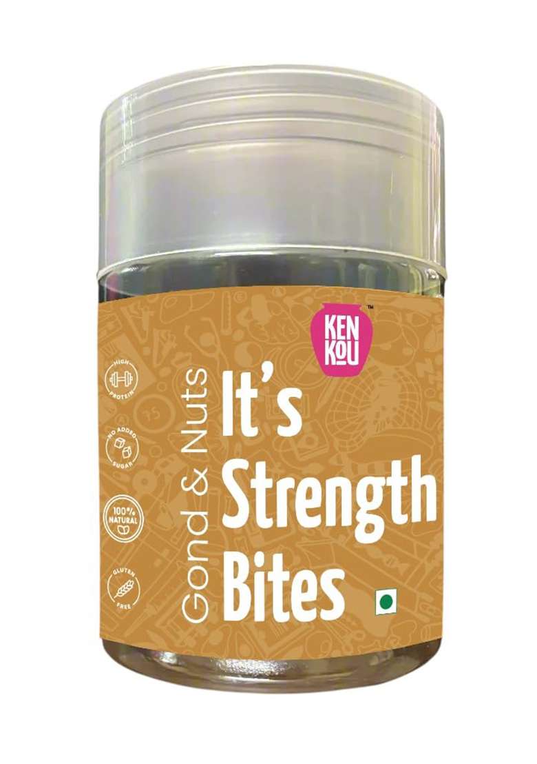 Kenkou Strength Bites Gond & Dry Fruits Laddoo | Healthy Energy With Edible Nuts Traditional Indian Snack Snacks No Preservatives Ideal For All Ages - Indya