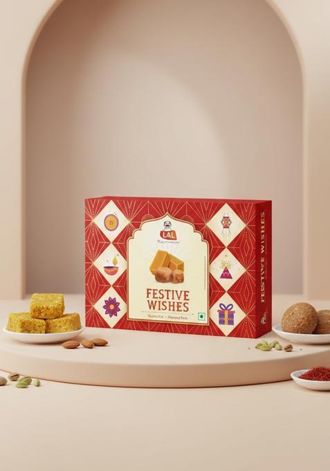 Lal Sweets Festive Wishes || Mysore Pak Dharwad Peda Diwali Gift Box Corporate Gifting - 400G