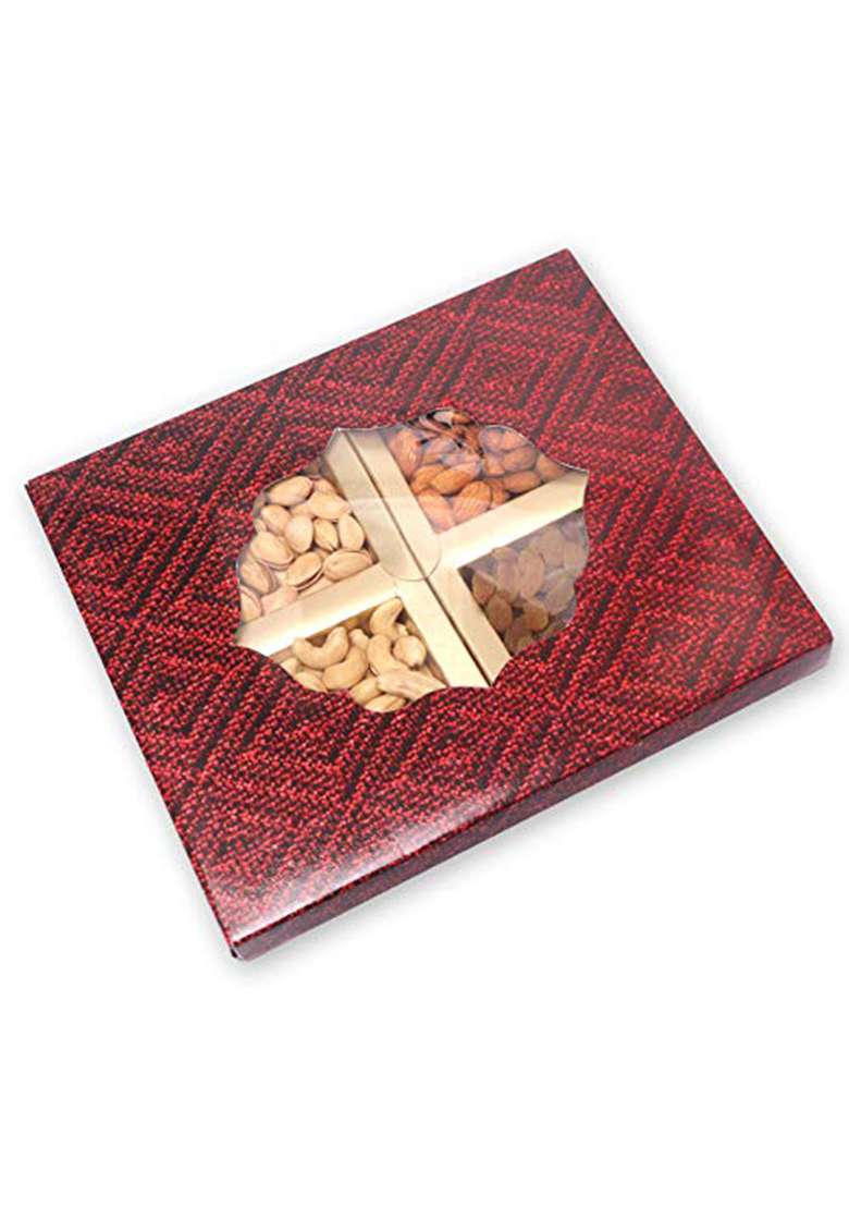Leeve Dry Fruits Combo Fruit & Nuts Diwali Gift Fancy Box Hamper Offer Pack Windo P4 200 Gram - Indya