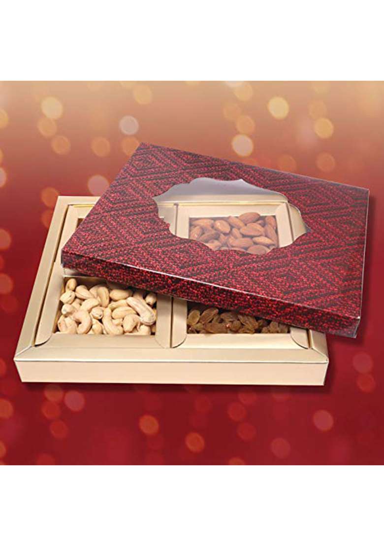 Leeve Dry Fruits Combo Fruit & Nuts Diwali Gift Fancy Box Hamper Offer Pack Windo P4 200 Gram - Indya