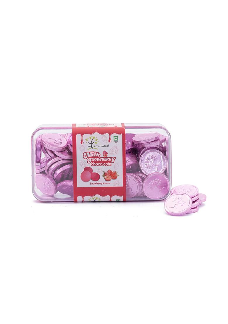 Nature 'N' Pink Coin Strawberry Milk Chocolates, 18Gms Rectangle Giftpack, Chocolate Gifts For Holi, Rakhi, Diwali, Anniversary, Birthday, Christmas, Valentines