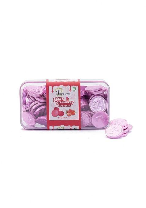 Nature 'N' Pink Coin Strawberry Milk Chocolates, 18Gms Rectangle Giftpack, Chocolate Gifts For Holi, Rakhi, Diwali, Anniversary, Birthday, Christmas, Valentines