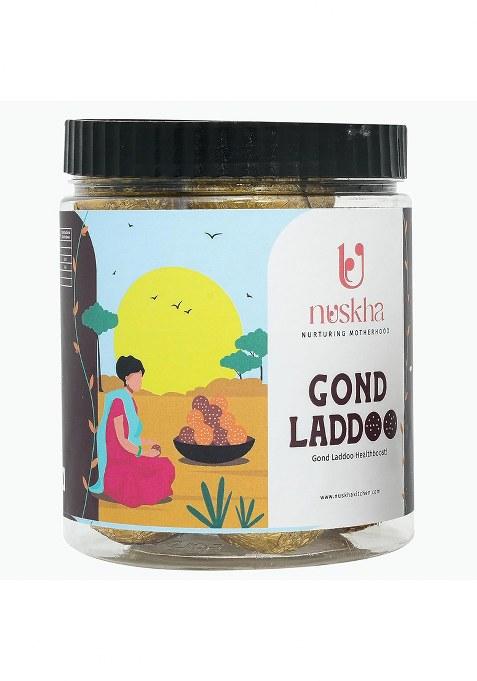 Nuskha Kitchen Gond Laddu | Dink With Dry Fruits Edible Gum Ladoo For Strength & Immunity Made In Pure A2 Bilona Cow Ghee Sweetened Jaggery 100% Natural Preservative-Free Healthy Sweets 400G