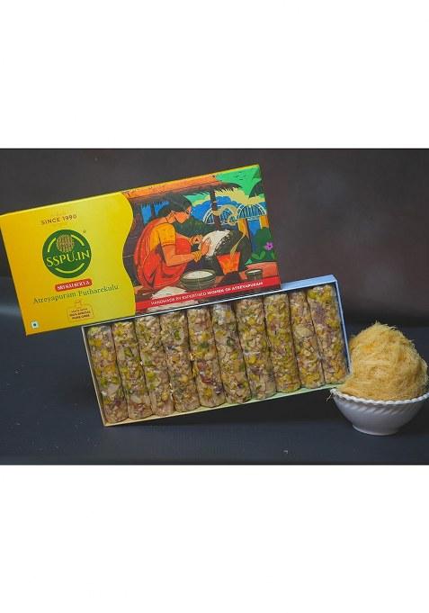Sspu.In Papidi Putharekulu (Pootharekulu) | Delicious South Indian Snack Premium Sweet Gift Hamper 10 Pcs Box (500G) (10, Papidi)