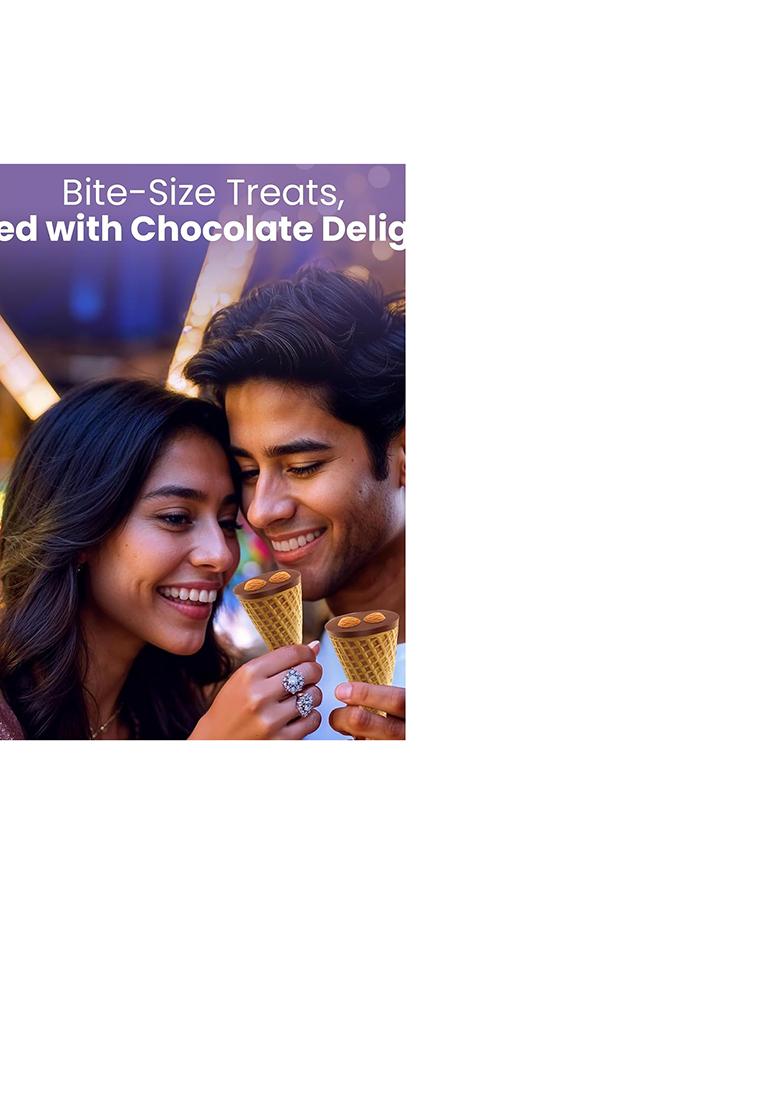 Pure Temptation Chocoblast Choco-Filled Waffle Cones [20 Pc] Snacks For Kids & Adults- Non-Meltable Gift Pack