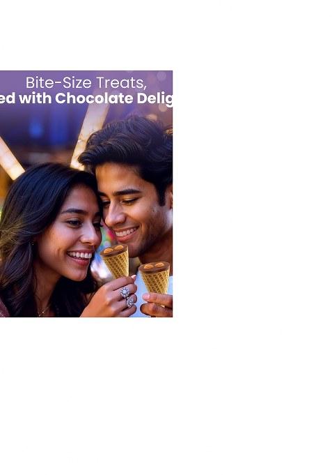 Pure Temptation Chocoblast Choco-Filled Waffle Cones [20 Pc] Snacks For Kids & Adults- Non-Meltable Gift Pack