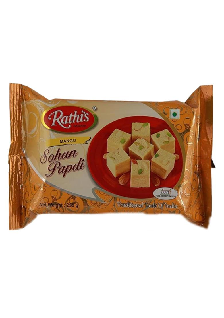 Rathi'S Rathi S Mango Soan Papdi 250G | Authentic Indian Sweet For Gifting & Festivals Crispy Flaky Delight