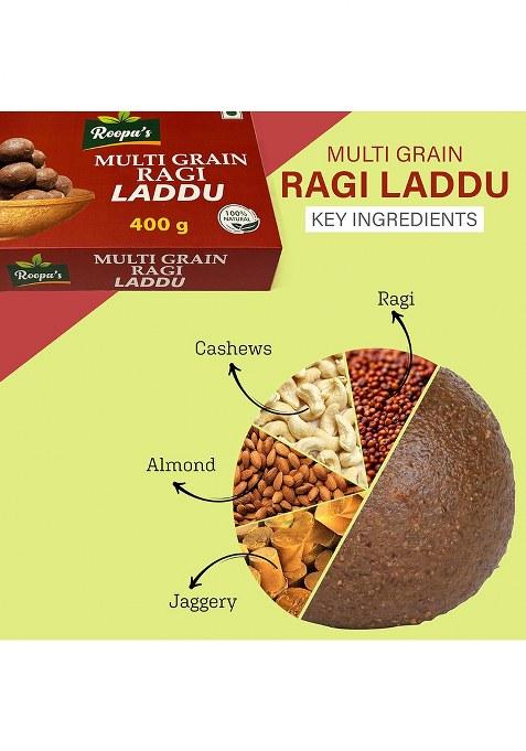 Roopa'S Multi Grain Ragi Laddu 400Gm| Healthy & Nutritious Diwali Sweets Gift Box For Friends Closed Ones