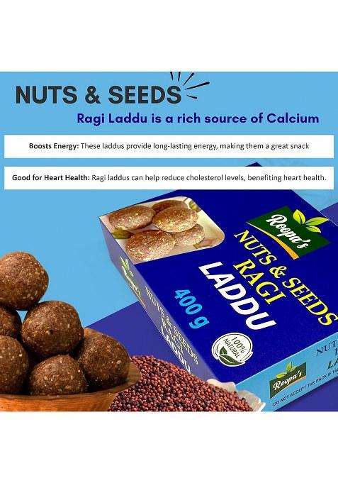 Roopa'S Nuts & Seeds Ragi Laddu 400Gm| Healthy Nutritious Diwali Sweets Gift Box For Friends Closed Ones