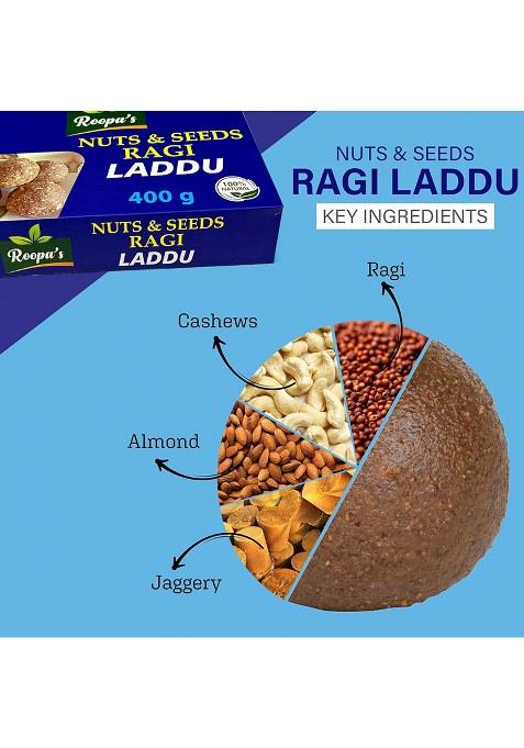 Roopa'S Nuts & Seeds Ragi Laddu 400Gm| Healthy Nutritious Diwali Sweets Gift Box For Friends Closed Ones