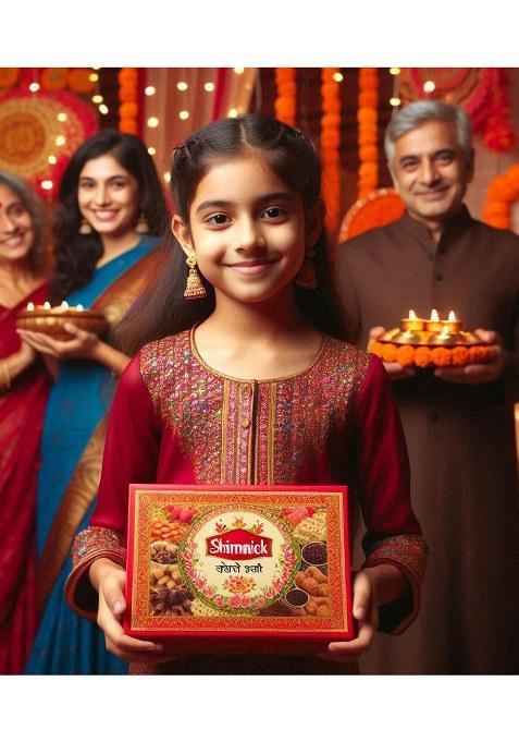 Shimnick Diwali Dryfruit Gift Box With Designer Diya | Almonds, Apricots, Kishmish , Fruit-Berries For Employees, Corporates, Staff And Loved Ones A Card Personal Message