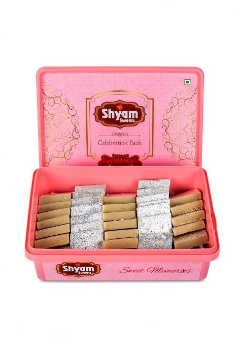 Shyam Sweets Desi Ghee Kaju Katli Burfi 400G | Premium Cashew Almond Mithai Traditional Indian Sweet Box For Festivals, Weddings & Gifting