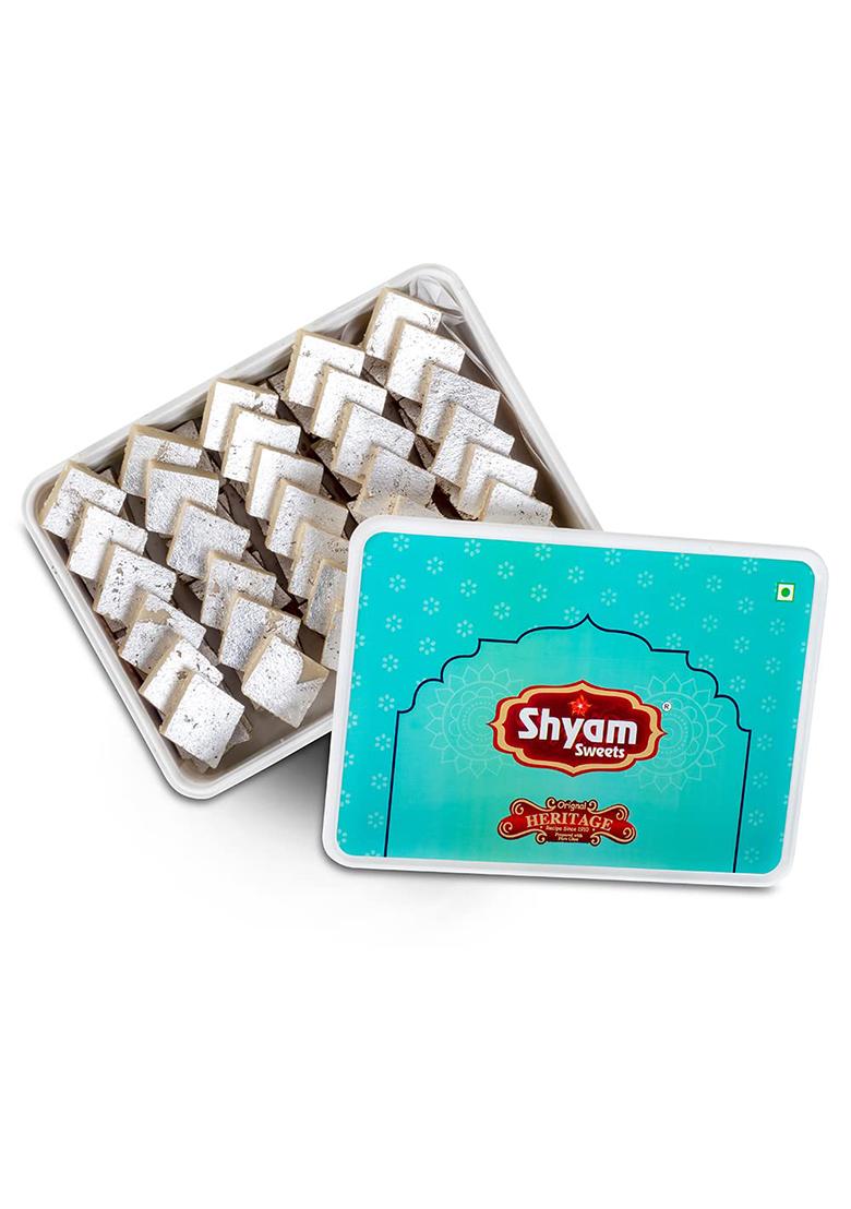 Shyam Sweets Desi Ghee Kaju Katli Burfi 900G Premium Cashew Almond Mithai | Authentic Indian Sweet With Less Sugar Luxury Gift Box Vegetarian Festive Gifting