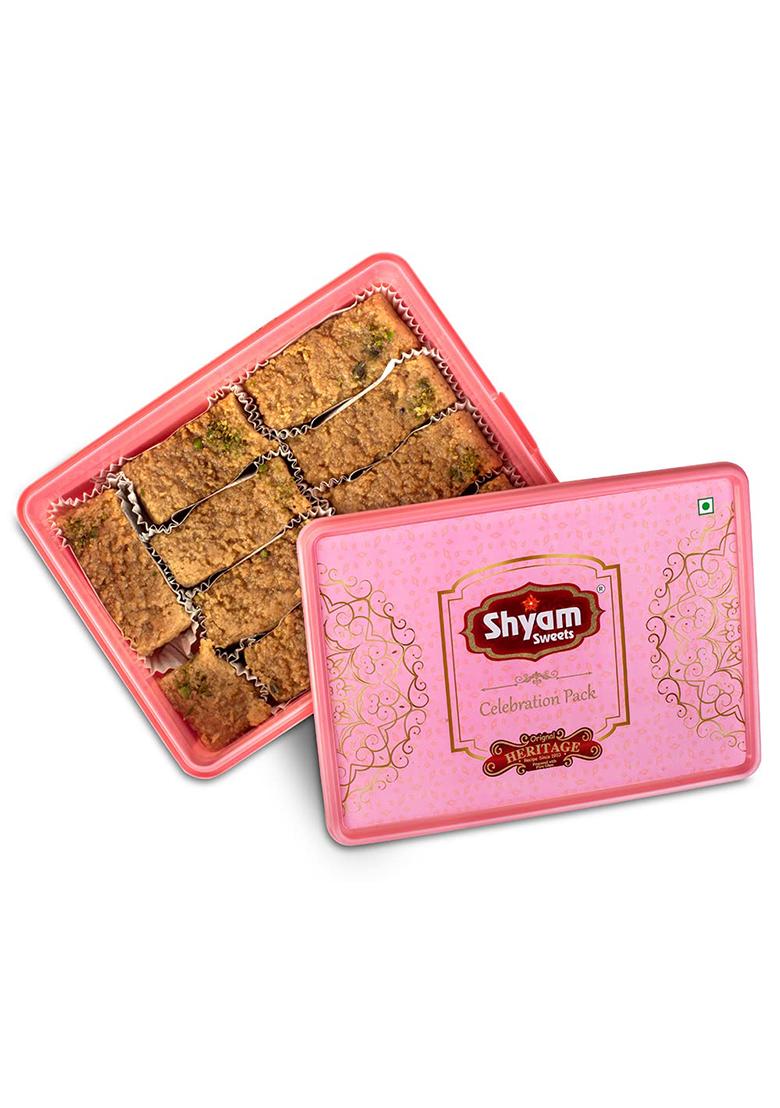 Shyam Sweets Milk Cake 400G Premium Desi Ghee Mithai | Traditional Milk-Based Sweet With Cashew & Almond Authentic Indian Gift Box Less Sugar 100% Pure Vegetarian