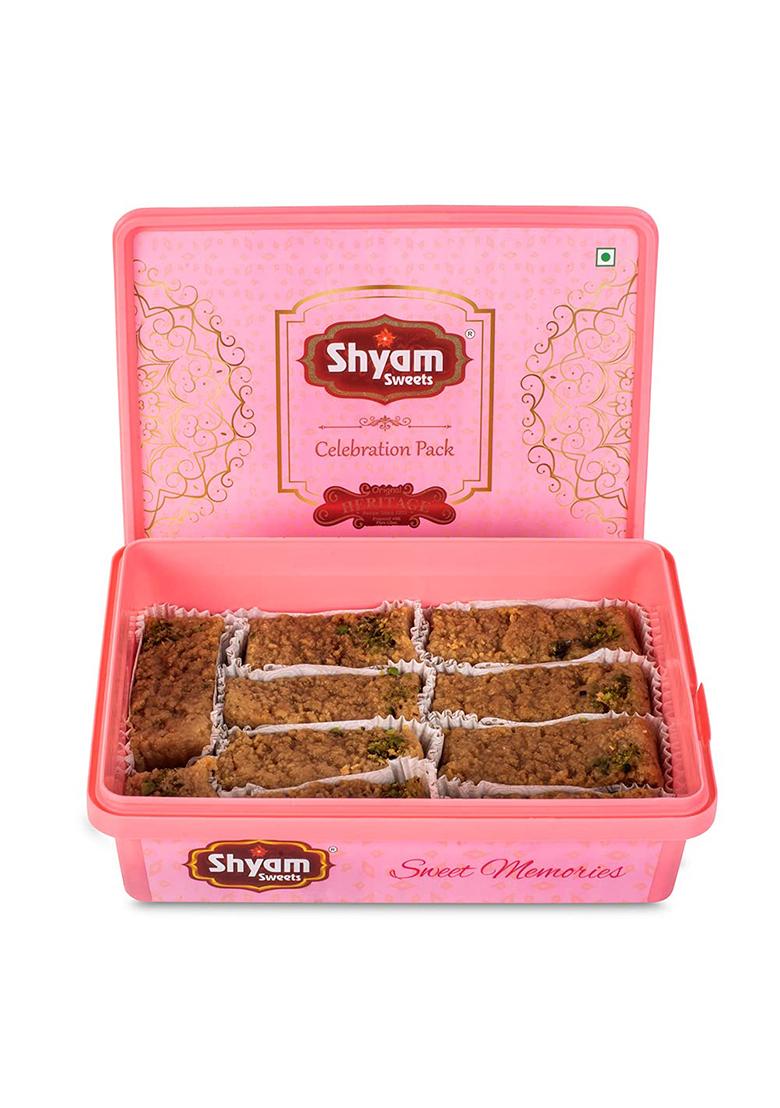 Shyam Sweets Milk Cake 400G Premium Desi Ghee Mithai | Traditional Milk-Based Sweet With Cashew & Almond Authentic Indian Gift Box Less Sugar 100% Pure Vegetarian