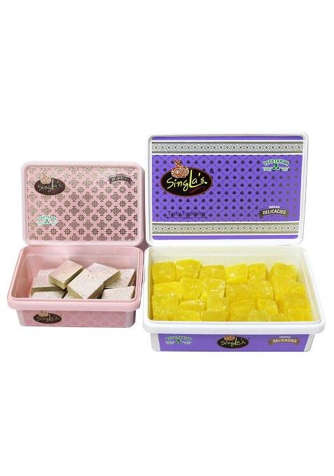 Singla Sweets Kaju Burfi 200G Kesar Petha 500G Combo Pack Of 2 (700G)