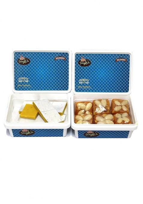 Singla Sweets Kesar Kaju Katli 200G And Karachi Halwa Combo Pack Of 2 (400G)
