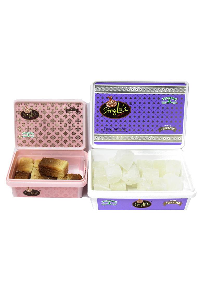 Singla Sweets Milk Cake 200G And White Petha 500G Combo Pack Of 2 (700G)