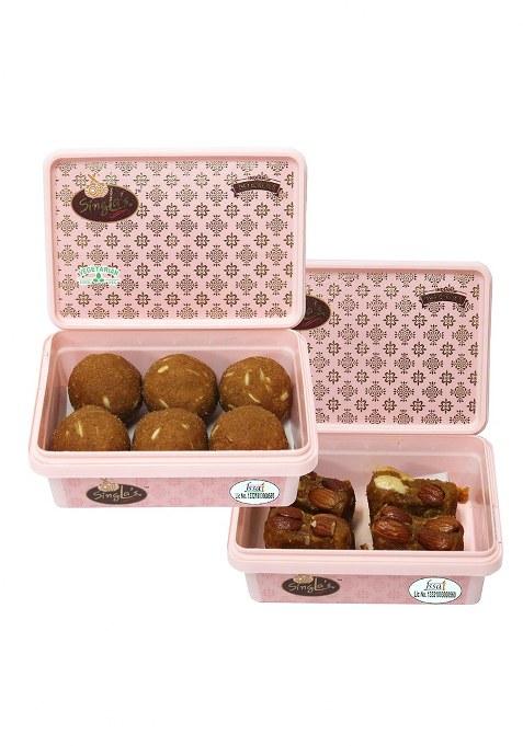 Singla Sweets Plain Besan Laddu And Dal Pinni Combo Pack Of 2