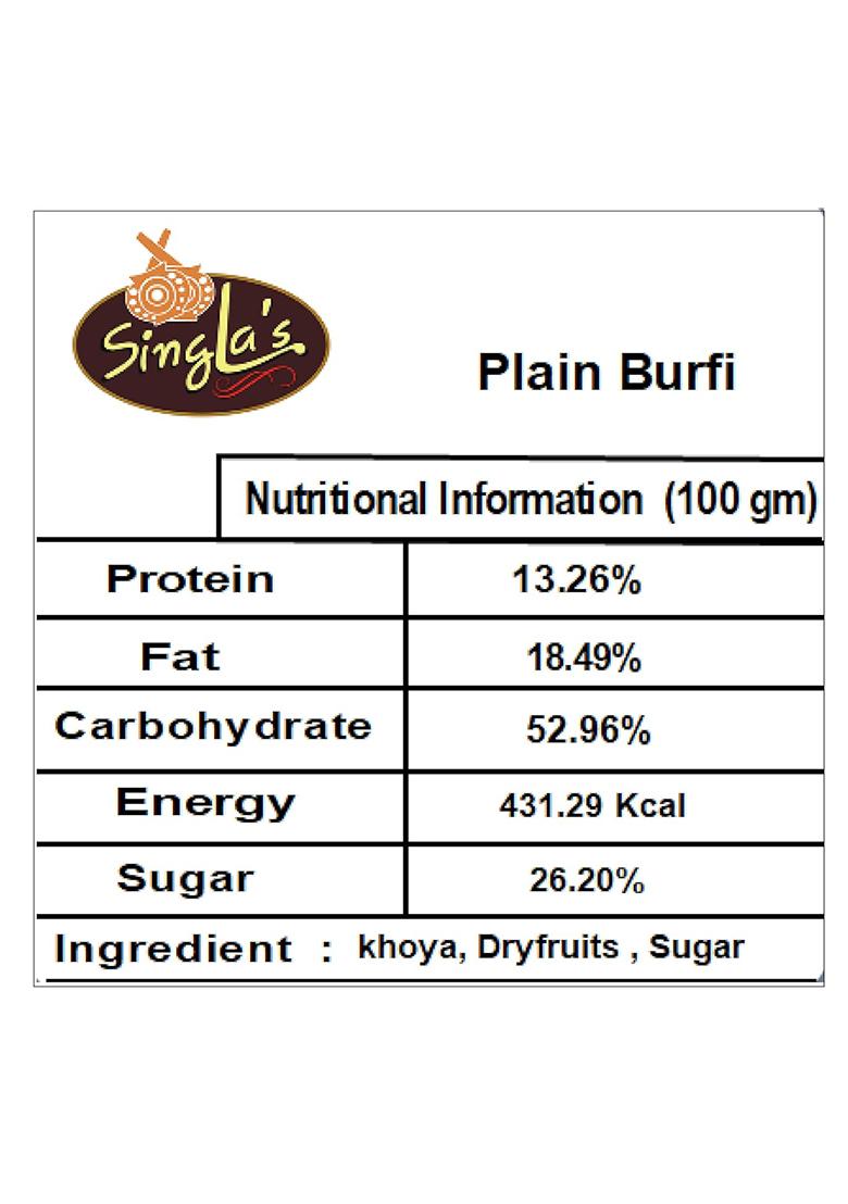 Singla Sweets Plain Burfi 200G, Delicious, Mithai, Barfi, Sweet