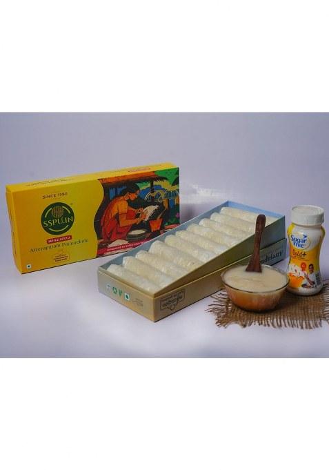 Sspu.In Sugarless Putharekulu (Pootharekulu) | Delicious South Indian Snack Premium Sweet Gift Hamper 10 Pcs Box (500G) (10, Sugarless)