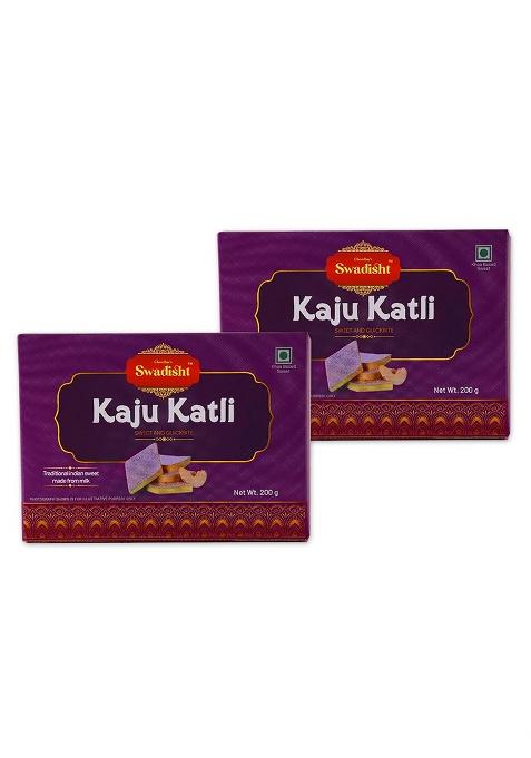 Choudhar'S Swadisht Kaju Katli Sweets Box | Made With Milk Traditional Indian Mithai Mouth Watering Authentic Dessert For Family Freshly Packed Every Festivals (Pack Of 2-200 Grams)