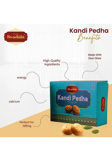 Choudhar'S Swadisht Kandi Pedha Sweets Box | Made With Milk Traditional Indian Mithai Mouth Watering Authentic Dessert For Family Freshly Packed Every Festivals (Pack Of 2-200 Grams)