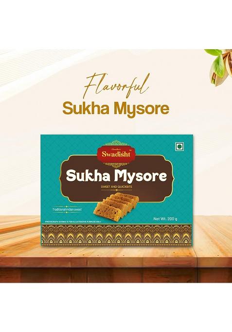 Choudhar'S Swadisht Sukha Mysore Sweets Box | Traditional Indian Mithai Mouth Watering Authentic Dessert For Family Freshly Packed Every Festivals (Pack Of 1-200 Grams, Mysore)