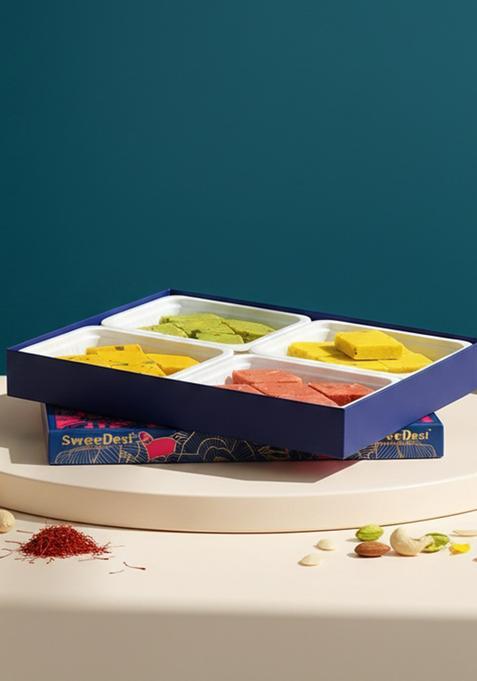 Sweedesi Utsav Combo 4 -1000Gm | Desi Mithas From Sweet & Snack Gift Pack Ghee Sweets: Strawberry Katli, Mango Kesar Kiwi Katli Festive Flavours Of India Shark Tank Brand