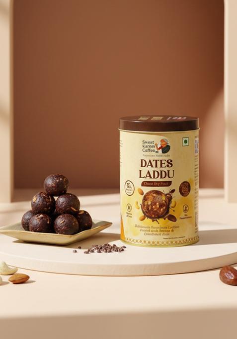 Sweet Karam Coffee Dates Laddu 180G | Dry Fruit Ladoo With Dates, Nuts & Cocoa No Added Sugar Protein Fiber Rich Guilt-Free Snack Healthy Indian Mithai Ideal For Everyday Snacking