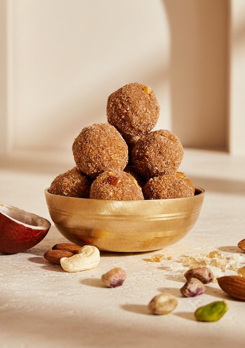 Sweetmitra Gond Dry Fruits Ladoo | Ayurvedic Energy For Winter & Postpartum Bone Joint Strength 100% Natural, No Added Sugar, Preservatives Healthy Indian Sweet