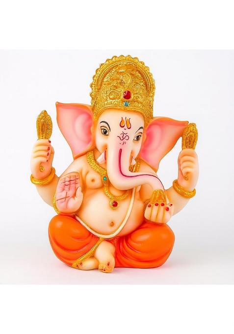 Vibrant Green Diwali Gift Pack Ganesha Idol, Besan Laddu(200Gm) & Set Of 2 Diya | Festival Gifting