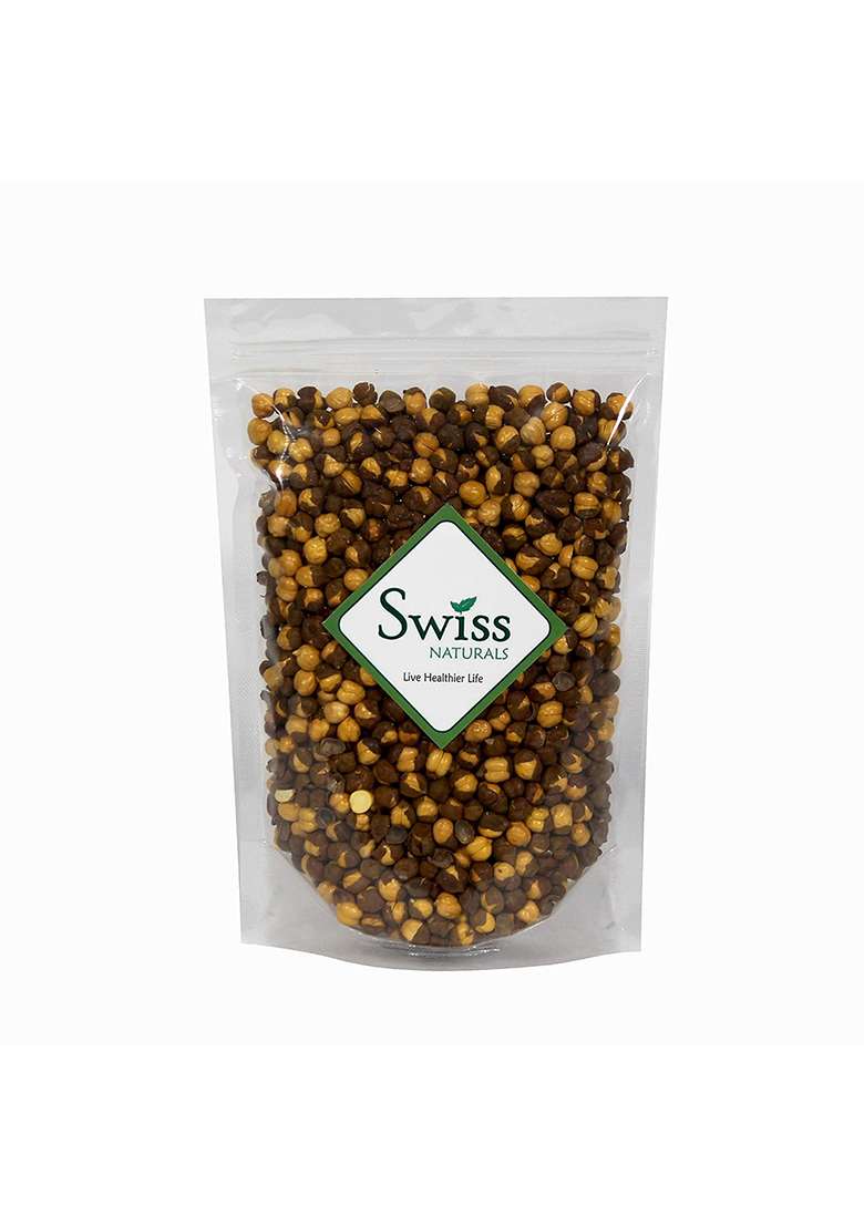Swiss Naturals Whole Roasted Chana With Skin/Bengal Gram/Bhuna (Unsalted), 900G - Indya