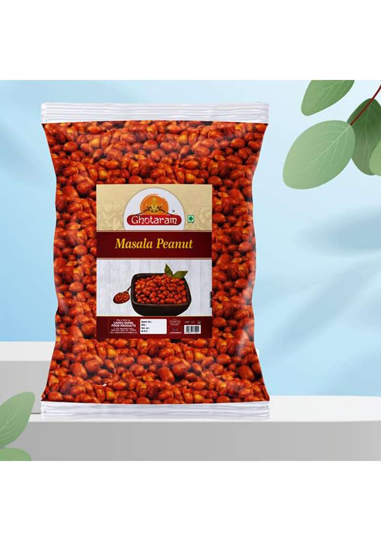 Ghotaram Coated Mirch Masala Fried Peanuts Crispy & Crunchy | Organics Peanut Rich In Protein Teatime Wholesome Snack Chatpata Assorted Peanuts-250 * 1Pack - Indya