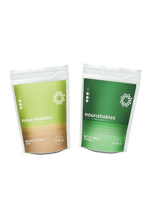 Molecules Nourishables By Pooja Makhija: Artisanal Chips & Crackers, Masala Potato Methi Jowar, Gluten-Free, Rich In Fiber, Vegan-Friendly, Authentic Indian Flavors, Healthy Snack Option, Pack Of 2