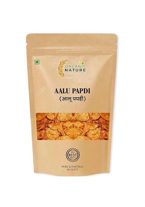 Organic Nature Homemade Rajasthani Famous Aalu Papdi Chips Blended With Red Chilli Spices 400 Gram