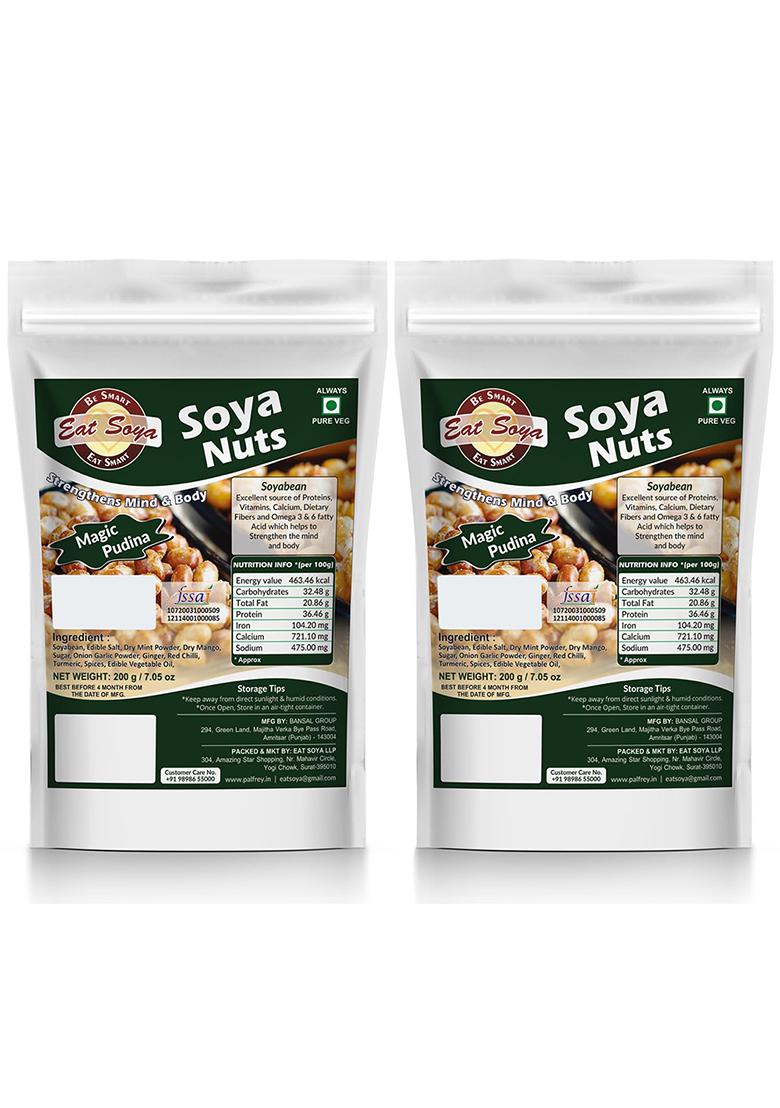 Eat Soya Roasted Nuts In Magic Pudina Flavor 400Gm Combo (Pack Of 2 X 200Gm)