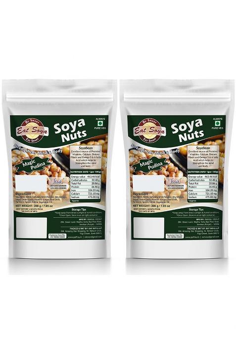 Eat Soya Roasted Nuts In Magic Pudina Flavor 400Gm Combo (Pack Of 2 X 200Gm)