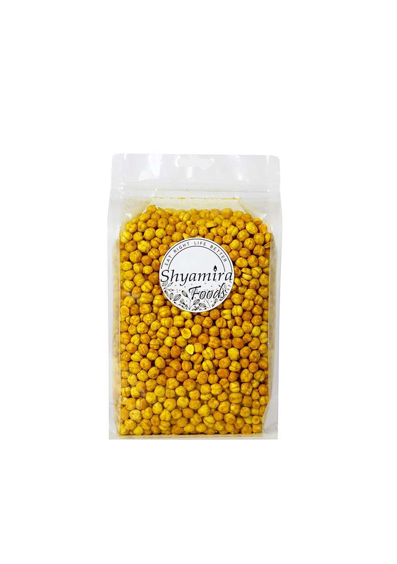 Shyamira Foods Roasted Turmeric Chana | Bhuna Without Skin Bengal Gram Masala Chickpeas Fresh & Assorted 900G - Indya