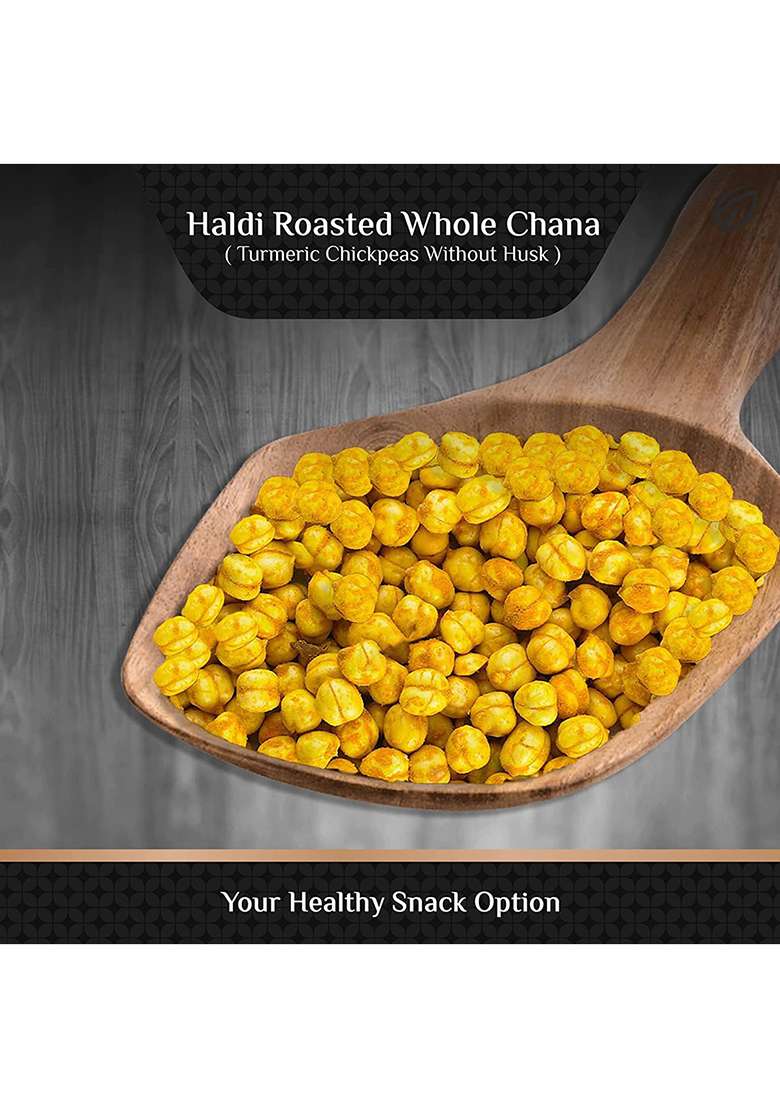 Shyamira Foods Roasted Turmeric Chana | Bhuna Without Skin Bengal Gram Masala Chickpeas Fresh & Assorted 900G - Indya