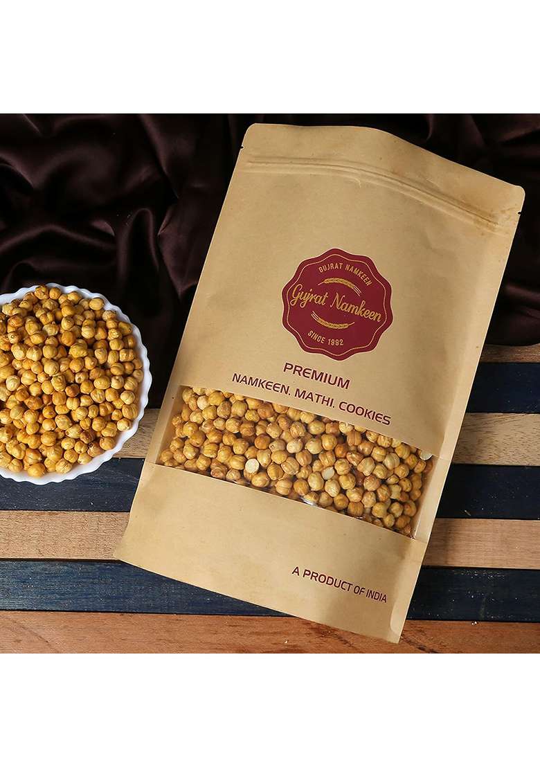 Gujrat Namkeen Homemade Roasted Plain Chana Snacks, 400 Grams, Pack Of 1 - Indya