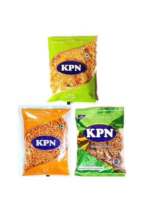 Kpn Kovilpatti Special Mixture | Karasevu Kadalai Mittai - 600Gm Pack Of 3 X 200Gm