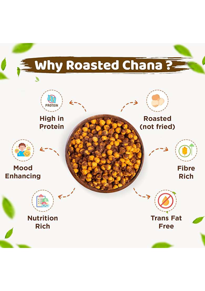 Yumflick Roasted Chana Combo Pack | Hing Jeera, Nimbu Pudina, Spicy Masala & Peri 200G Each 100% Not Fried High Protein, Fibre Gluten-Free, Vegan Namkeen - Indya