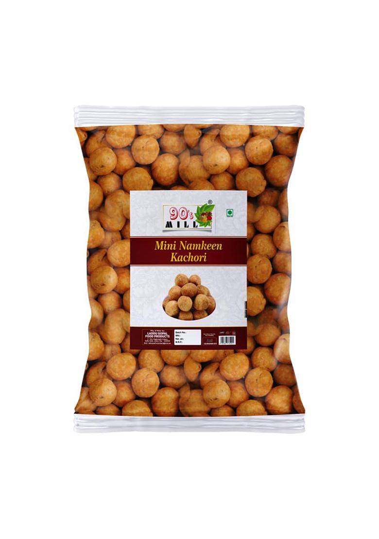 90'S Mill Chhoti Gol Kachori Masala Mini Namkeen Bachcha Kachaudee Small Kachauri Snacks For Foodie Indian | Freshly Prepared Crispy, Yummy Healthy & Hygienic-250 * 1Pack